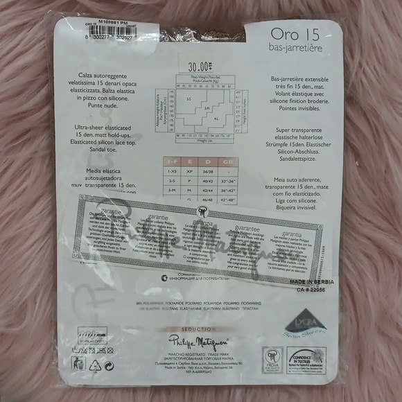 Brand New PHILIPPE MATIGNON ULTRA-SHEER ELASTICATED 15 DEN MATT HOLD-UPS-3M - Picture 2 of 7
